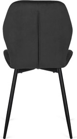 Krzesło LUCKY Czarne Welurowe