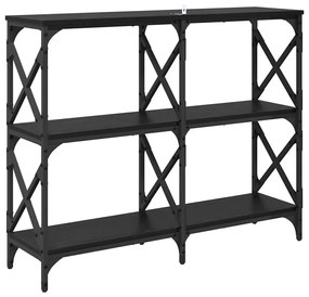 vidaXL Konzolasztal Fekete tölgy 100 x 28 x 80,5 cm Faanyag