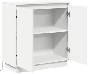 LED éjjeliszekrény Fehér - 71x34.5x75 cm, Mérnökfából készült