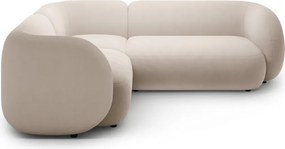 Bézs bársony sarokkanapé (bal oldali-L alakú) Kate – Micadoni