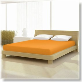 Pamut elasthan de luxe mandarin színű gumis lepedő 140/160x200/220 cm-es matracra