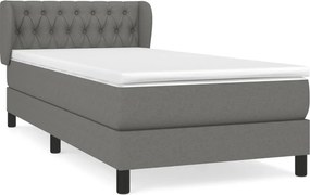 vidaXL sötétszürke szövet rugós ágy matraccal 100 x 200 cm