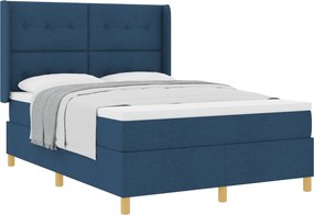 vidaXL Boxrugós ágy matracmal fejtámlával Kék 160 x 200 cm szövet