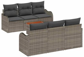 vidaXL Kerti Kanapé Szett párnával 7 pcs Szürke polirattan