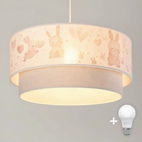 Brilagi - LED gyerek csillár kábelre függesztett BOBO 1xE27/60W/230V átm. 40 cm krémszín/szürke/királykék