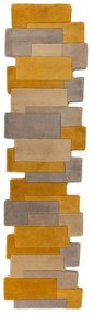 Collage sárga-bézs gyapjú futószőnyeg, 60 x 230 cm - Flair Rugs