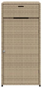 bézs polyrattan kerti tárolószekrény 55 x 55 x 111 cm