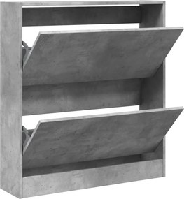 vidaXL betonszürke szerelt fa cipőszekrény 80 x 21 x 87,5 cm