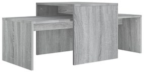 Szürke sonoma színű szerelt fa dohányzóasztalszett 100x48x40 cm