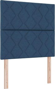 vidaXL LED Box Spring Ágy matracmal Kék 120 x 200 cm szövet