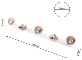 Csillár SFERA WOOD 5xE14/40W/230V fehér