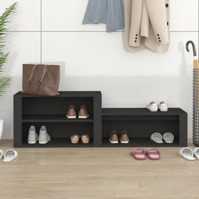 fekete szerelt fa cipőszekrény 150 x 35 x 45 cm