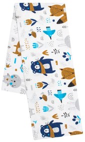 Flanel pelenka nyomtatott mintával New Baby erdő fehér