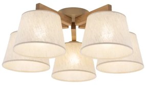 Brilagi - Felületre szerelhető csillár LATTE SABIA 5xE27/15W/230V fenyő/krémszínű