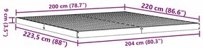 Földi ágykeret Természetes 200 x 220 cm Tömör fenyőfa
