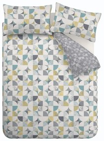 Szürke kétszemélyes-hosszabbított ágyneműhuzat 230x220 cm Retro Circles – Catherine Lansfield