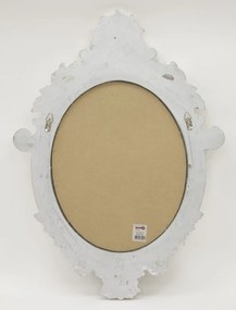 Antikolt jellegű ezüst ovális műanyag keretes fali tükör 84,5x61,5x5cm