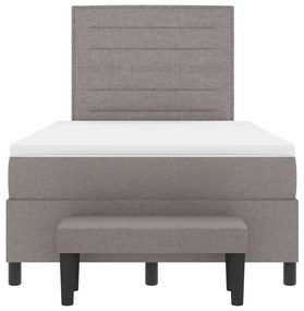 Box Spring Ágy Matraccal és Pad Taupe 120x200 cm Szövet