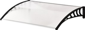Outsunny Bejárati Ajtó Napernyő 89 x 122 cm, Polikarbonátból Készült, Ívelt Napernyő UV Védelemmel, Esővédő Napernyő Kültérre, Fehér | Aosom
