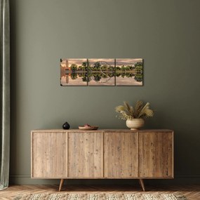 A tó és a fák képe (órával) (90x30 cm)