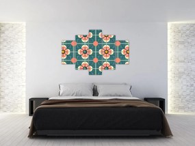 Kép - Retro virágminta (150x105 cm)