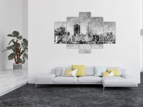 Kép - Kávé művészeti város (150x105 cm)