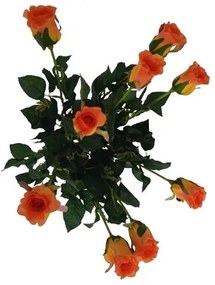 Mesterséges virágbimbó Rózsa narancs, 64 cm, 9 db