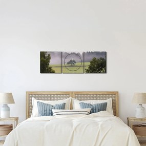 Egy kép a rétről egy fával (órával) (90x30 cm)