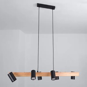 Brilagi - LED RGBW fényerőszabályozható kábelre függesztett csillár SELE 6xGU10/6,5W/230V fekete/tölgy