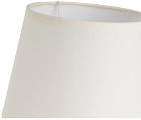 Krémszínű kerámia asztali lámpa textil búrával (magasság 28 cm) – Casa Selección