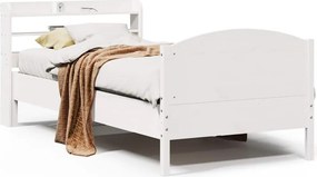 vidaXL fehér tömör fenyőfa ágy matrac nélkül 75 x 190 cm