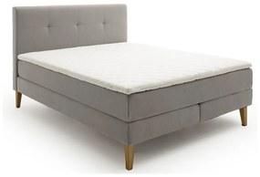 Világosszürke boxspring ágy 180x200 cm Stockholm – Meise Möbel