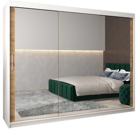 Ruhásszekrény 250 cm Toki 3 (matt fekete + artisan tölgy). 1065113