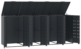 antracit acél tároló 4 szemeteskukához 276 x 79 x 117 cm