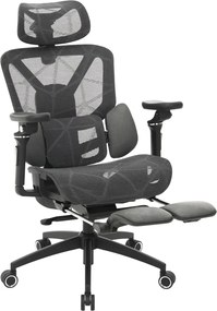 Irodai szék, sötétszürke/fekete, teherbírás 150 kg, VILMER