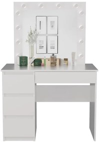 Marina fésülködő asztal (3 bal alsó fiókokkal), 98x76x51 cm, fehér