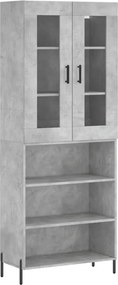 vidaXL betonszürke szerelt fa magasszekrény 69,5 x 34 x 180 cm
