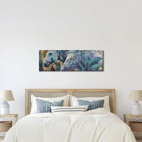 Kép - Lovak arany háttérrel (órával) (90x30 cm)