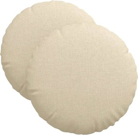 vidaXL Ülőpárnák 2 pcs Krém Ø40 x 13 cm szövet