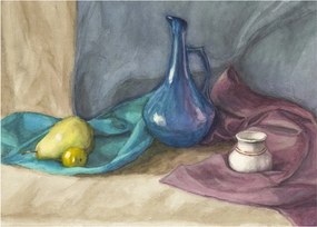 Kép - festett csendélet (üvegen) (70x50 cm)