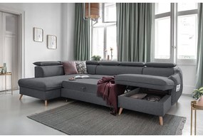 Sötétszürke kinyitható sarokkanapé (bal oldali) Sweet Harmony – Miuform