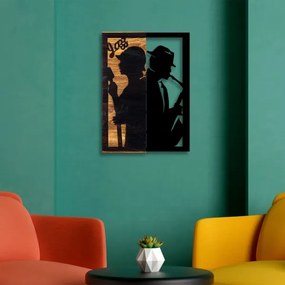 Fali dekoráció 32x50 cm jazz fa/fém