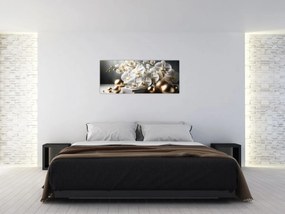 Kép - Orchidea és aranygolyók (120x50 cm)
