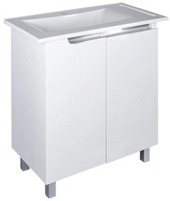 Piramida EURIDIKA fali /álló fürdőszobabútor - műmárvány mosdóval - 2 ajtós - 82 x 73 x 46 cm