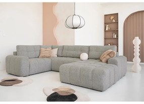 Világosbarna kinyitható tárolóhelyes moduláris sarokkanapé (bal oldali) Lulu – Miuform