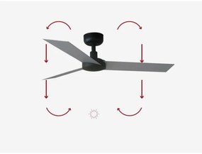FARO 34287 - Mennyezeti ventilátor CRUISER XL fekete átm. 160 cm + távirányítás
