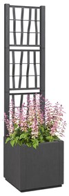 Sötétszürke Kerti Cserép Trellis-szel - 36x36x140 cm