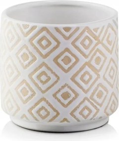 Virágcserép fedél fehér krémszínű 14 x 13 cm divatos minta