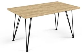 SONIA Étkezőasztal 160 cm (kézműves tölgy / fekete)