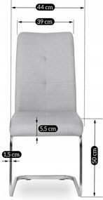 Szánkótalpas Étkezőszék Szürke Színben. SCOT